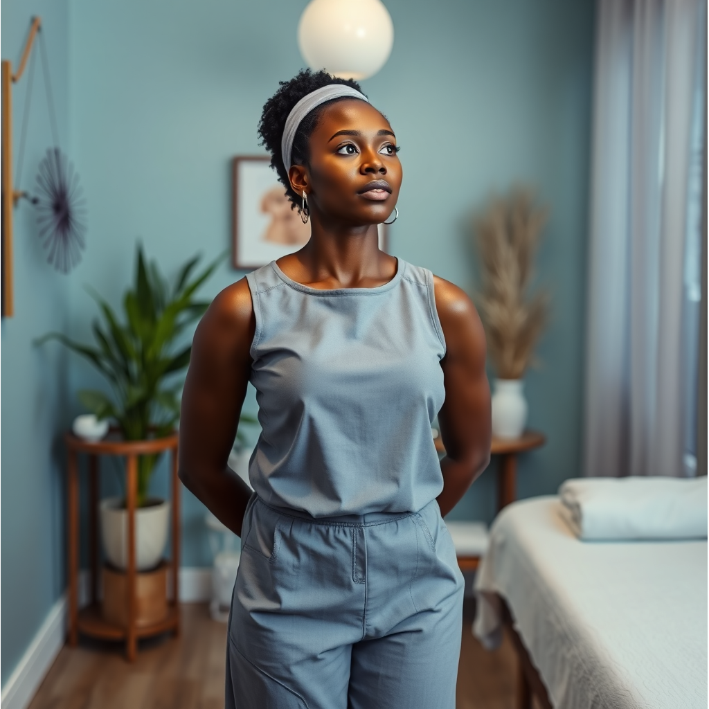 A photorealistic image capturing the essence of 'Advanced Beauty Care and Spa'. The focus is on a welcoming reception area featuring soothing colors, comfortable seating, and calming decor elements. The lighting is soft and inviting, with natural light streaming in from large windows, emphasizing a peaceful ambiance. In the background, a friendly staff member is seen assisting a client with online booking, emphasizing convenience. Relevant props include various skincare products and informational brochures about massage therapy services. The camera angle is eye-level, providing a personal touch to the inviting scene. Technical specs: 4K resolution, high quality.