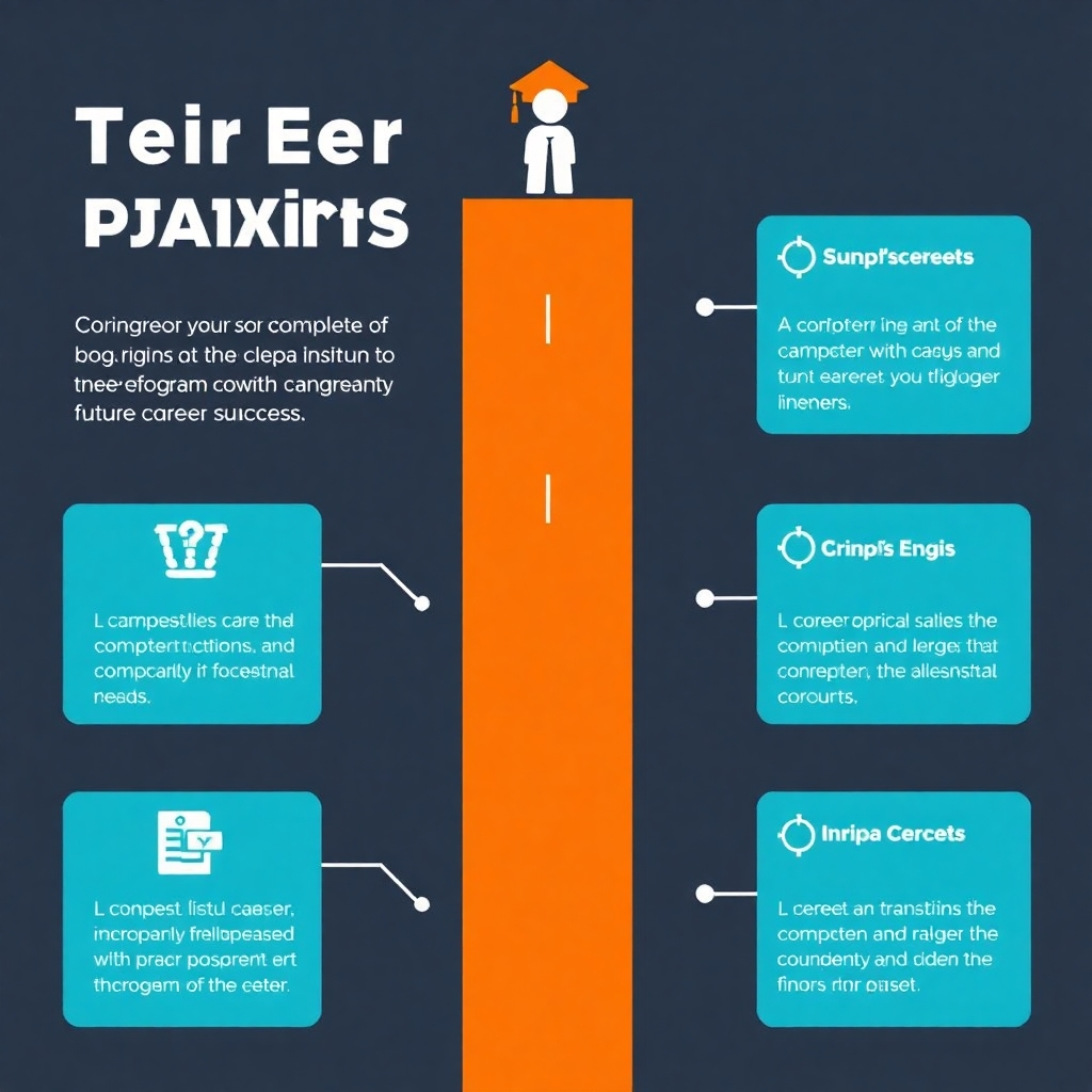 A stylized infographic illustrating a clear career path following completion of the program at Shilpa Institute, emphasizing future career success.