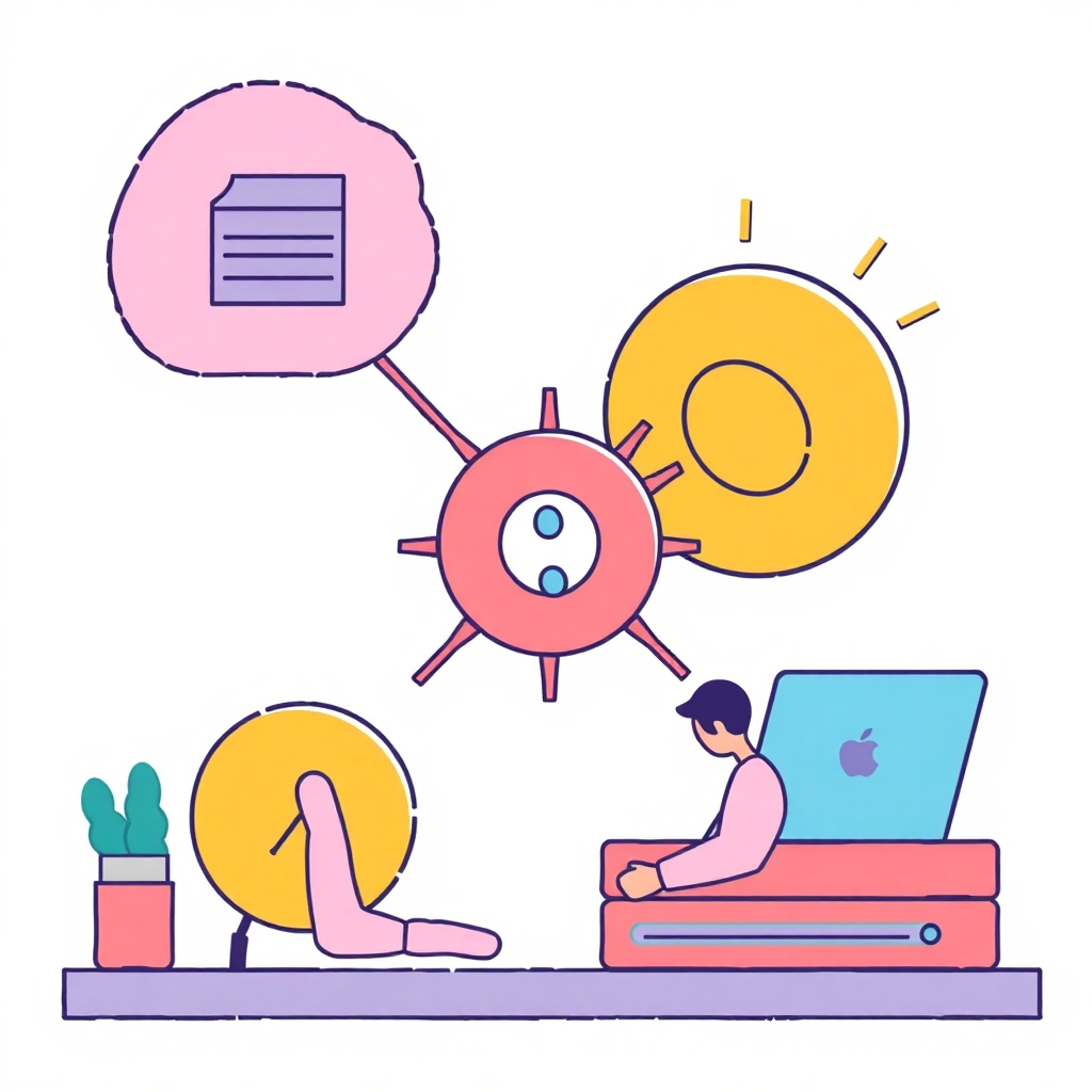 A stylized illustration showcasing a problem-solving scenario, perhaps with abstract shapes representing challenges being overcome by technology. Use a clean and modern aesthetic, highlighting the efficiency of the solution. Technical specs: 4K resolution, high-quality image