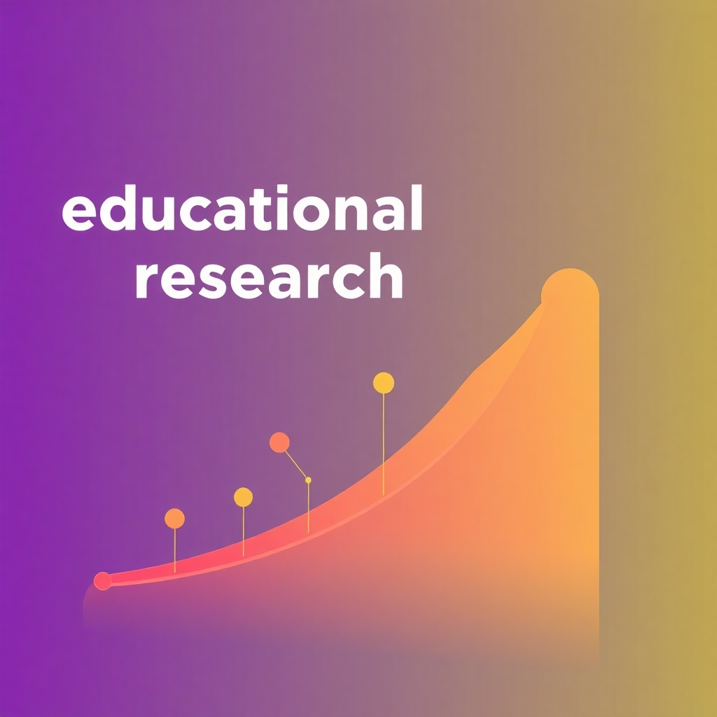 Generate a stylized image that represents educational research. The image could depict a graph with ascending lines, symbolizing improvements in educational outcomes.  The image could also use interconnected nodes to represent various research areas. The color palette should evoke creativity and intellectual curiosity. The lighting should be soft and balanced, promoting calmness and focus. The style should be modern and clean.