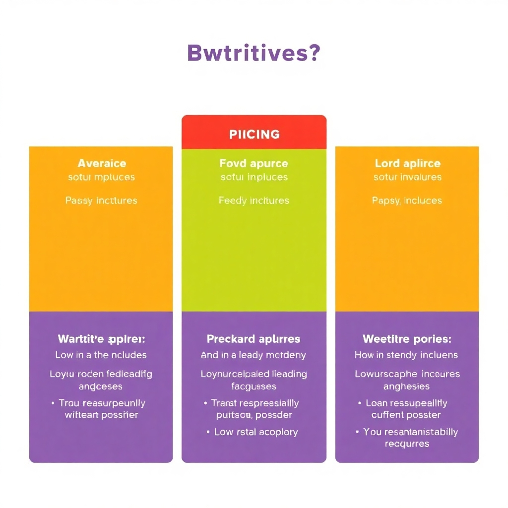 A simple and clear graphic depicting different pricing tiers with clear explanations of what's included in each plan.