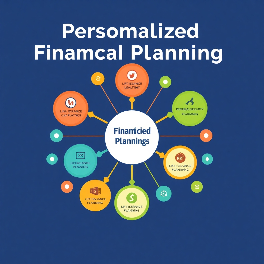 A stylized image representing personalized financial planning.  The image could be a colorful flowchart or a network of interconnected nodes, each representing a different aspect of financial security and life insurance planning. Resolution: 4K.
