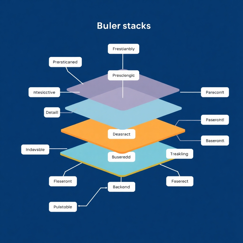 An illustration showing a web application with labeled layers representing frontend and backend components, visually demonstrating the fullstack perspective.