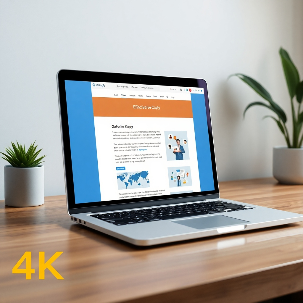 Create a 4K image depicting a professional email template on a laptop screen, showcasing effective copy and appealing visuals. The image could also illustrate email marketing analytics and data.
