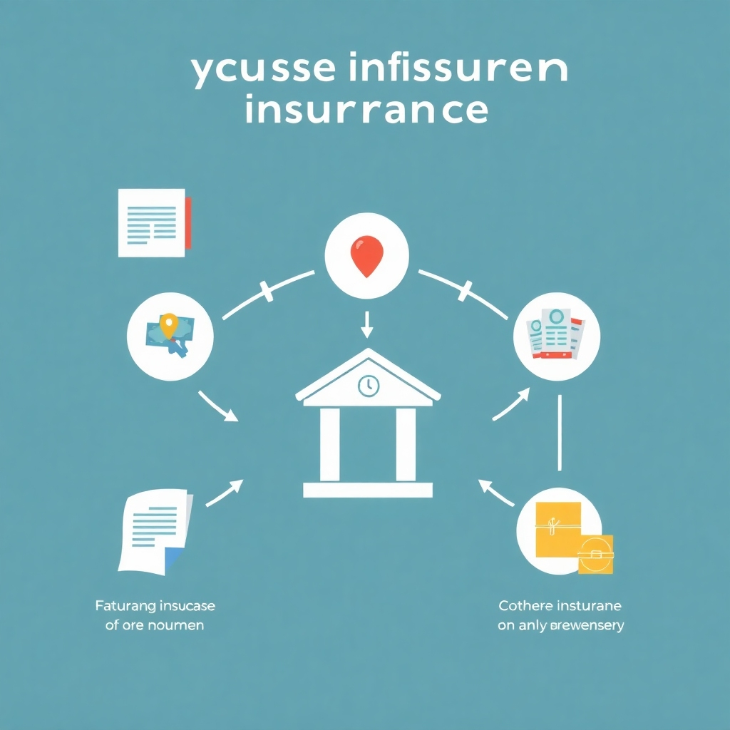 Photorealistic image: A simple, easy-to-understand infographic illustrating the process of purchasing insurance. Resolution: 4K.