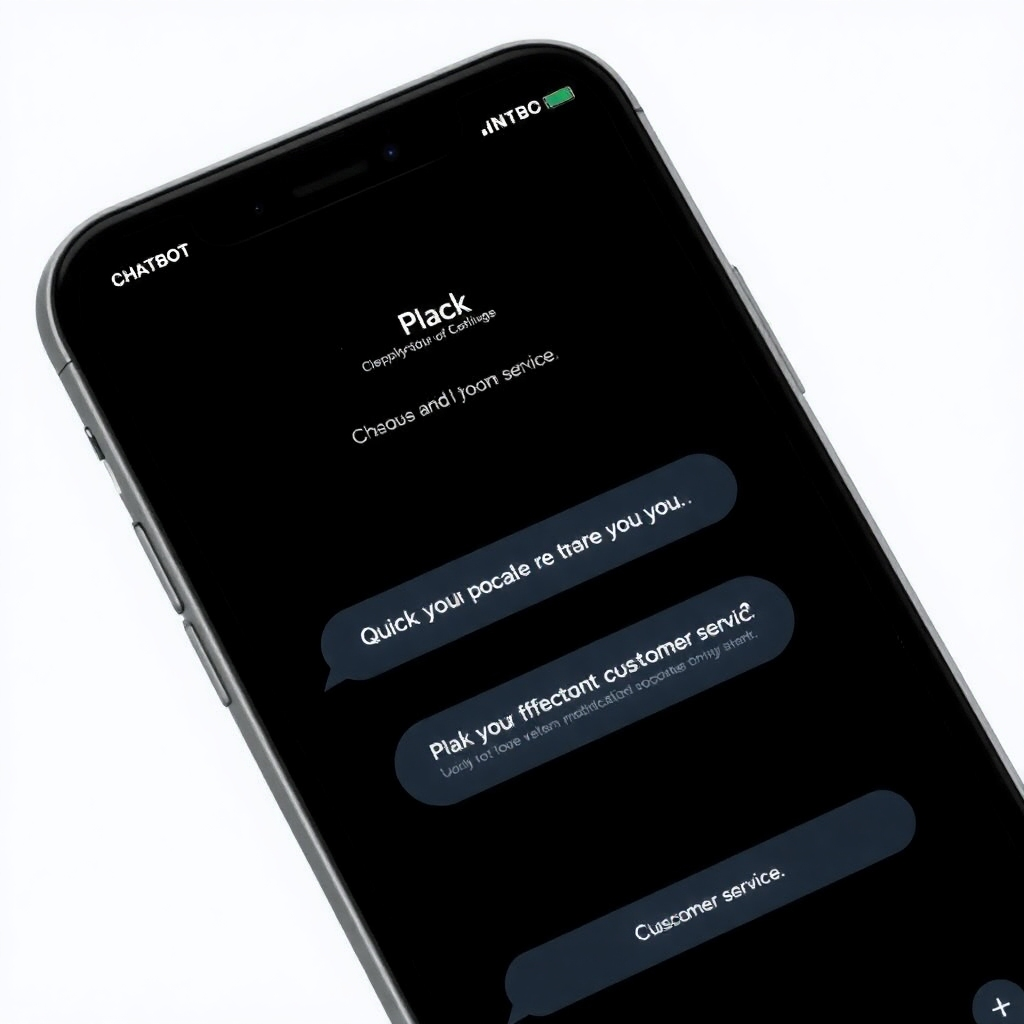 Showcase a chatbot interface on a smartphone, clean and intuitive with a helpful conversation already started, demonstrating quick and effective customer service.