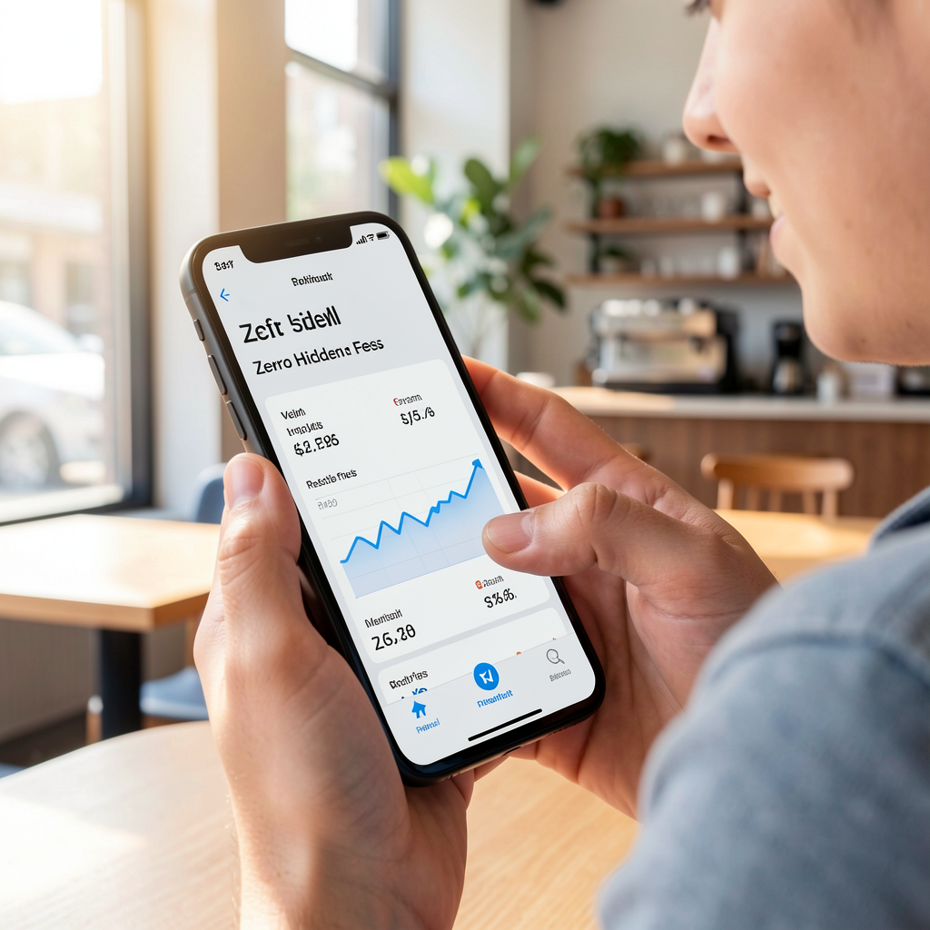 Student using transparent flight booking app on smartphone