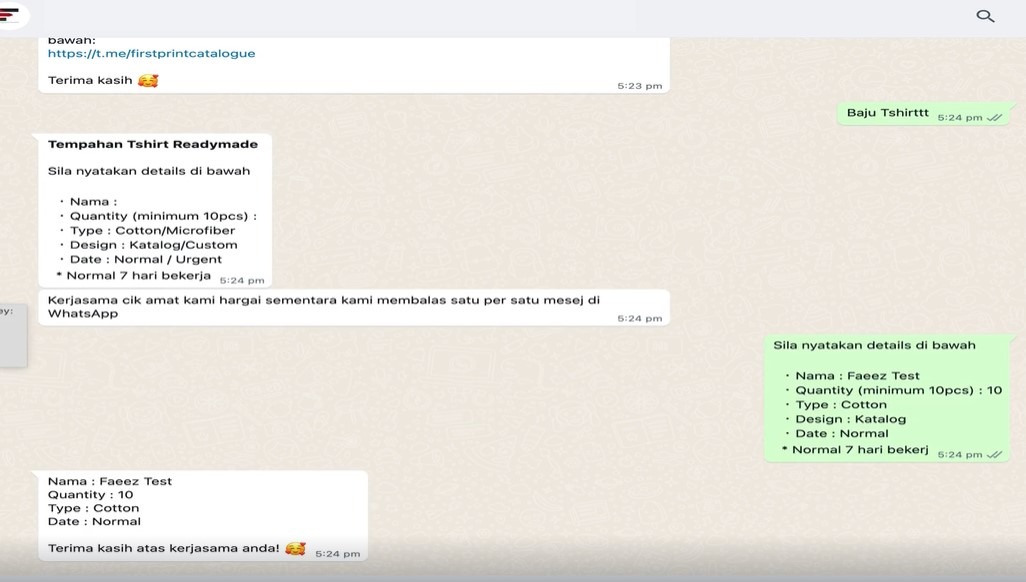 A snapshot of May's automated system operating successfully, helping her business.