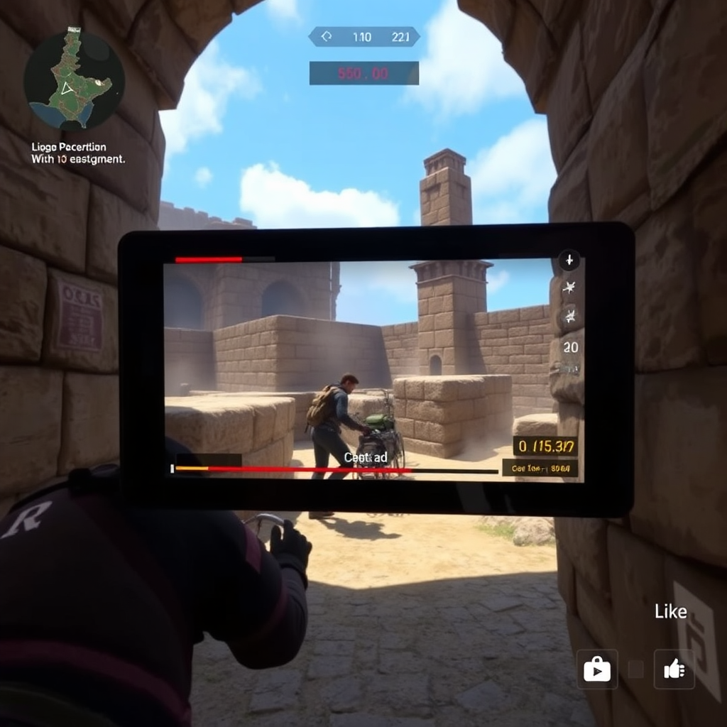 A gameplay recording setup with commentary, showing a skilled player navigating a challenging level. The video includes a viewer counter and like/dislike buttons.