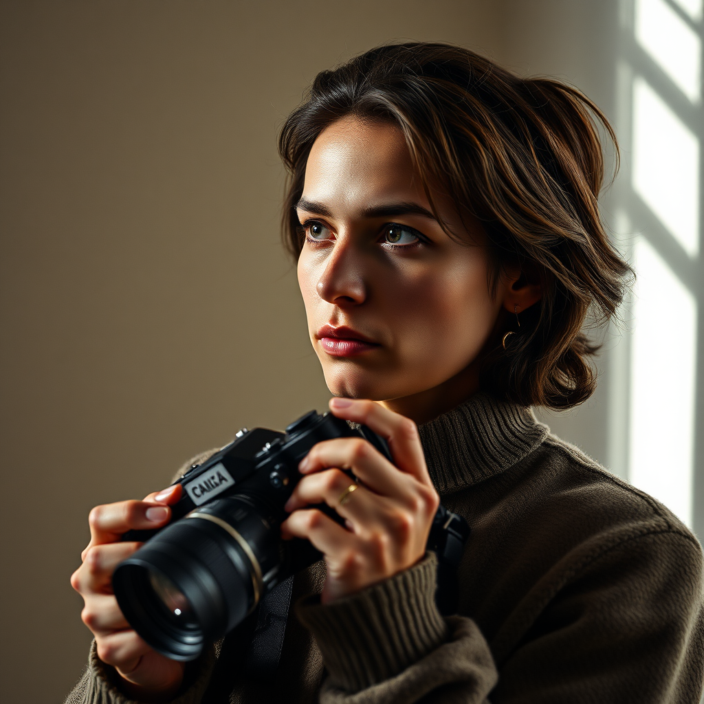 Atmospheric portrait of the artist