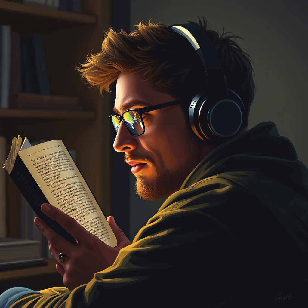 Create a photorealistic image of a diverse group of people gathered around a digital screen, each intently focused on reading. The screen displays a vibrant story with eye-catching visuals. The room is dimly lit, with the screen providing the primary source of illumination. Focus on capturing the expressions of engagement and interest. 4K resolution, warm colors.