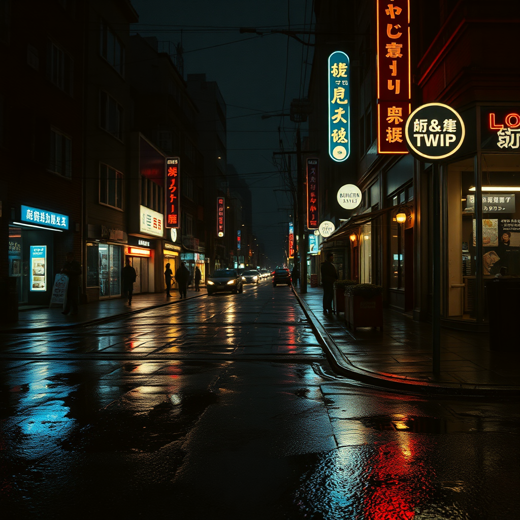 Moody urban street scene