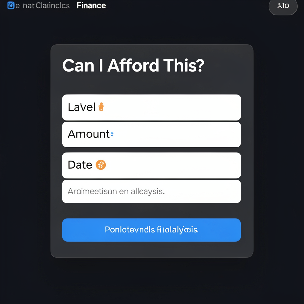 Affordability calculator UI snippet