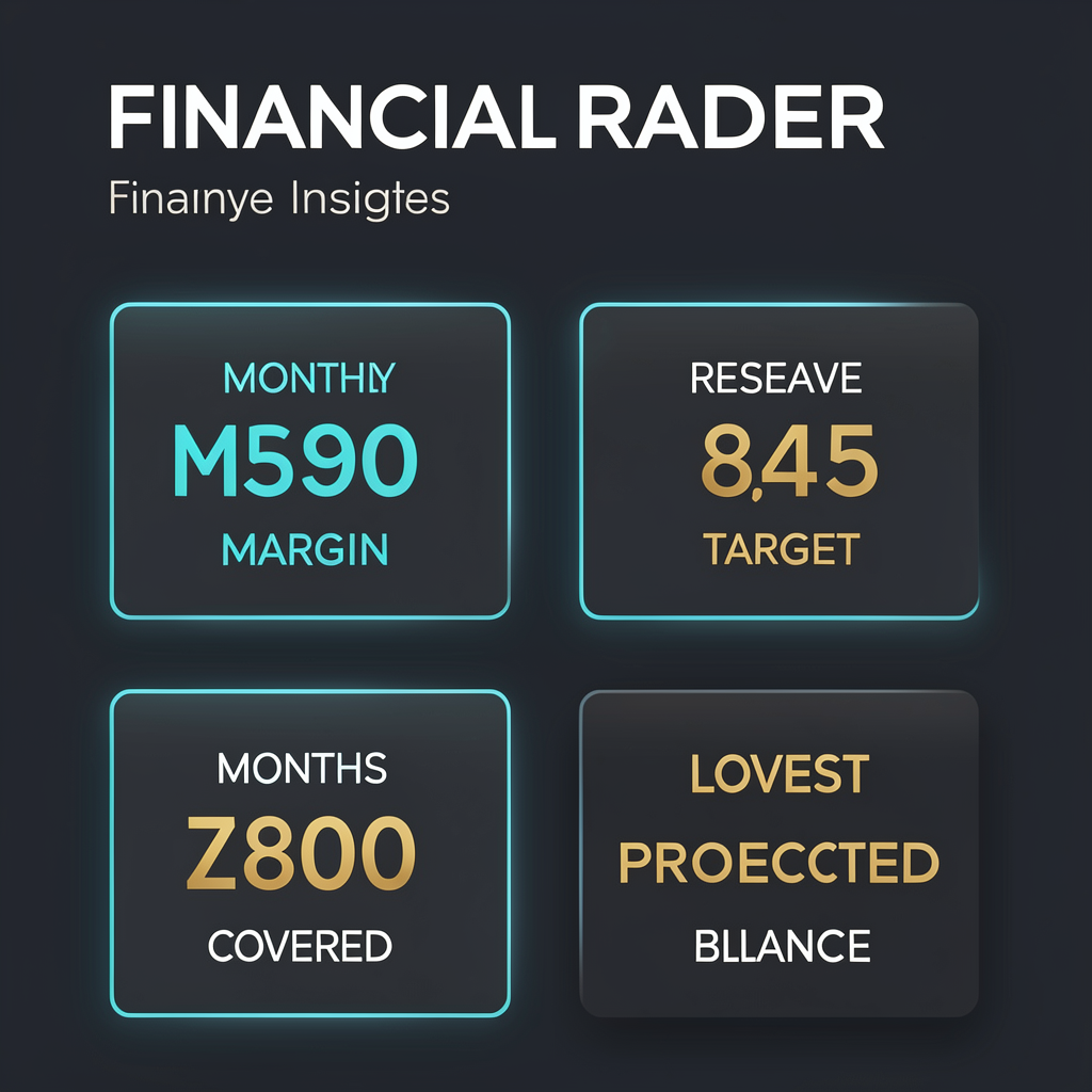 Financial radar UI snippet