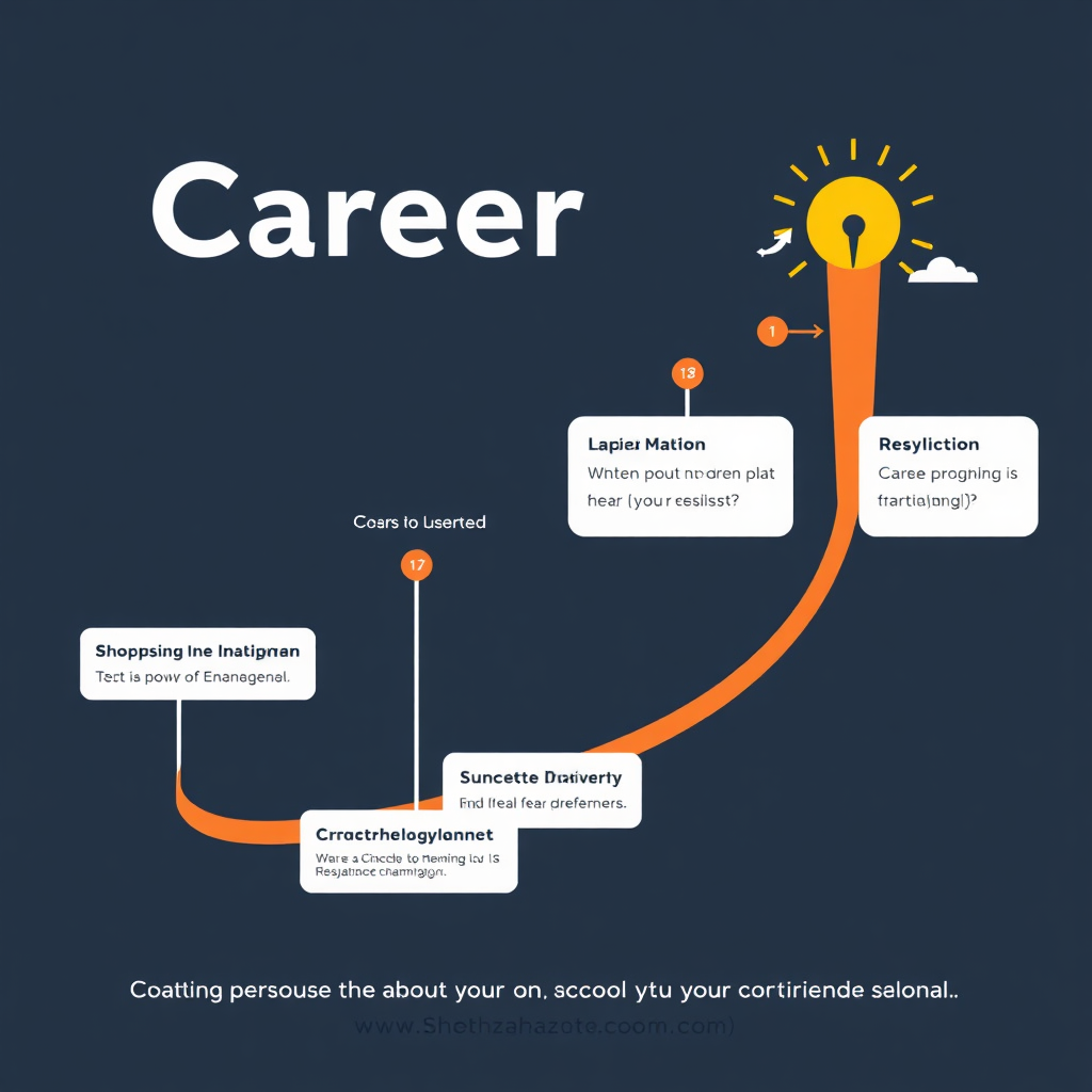 A stylized image showing a personalized career path with milestones and achievements highlighted. The image should convey a sense of individual growth and success. The colors should be warm and inviting, reflecting a positive and personalized approach.