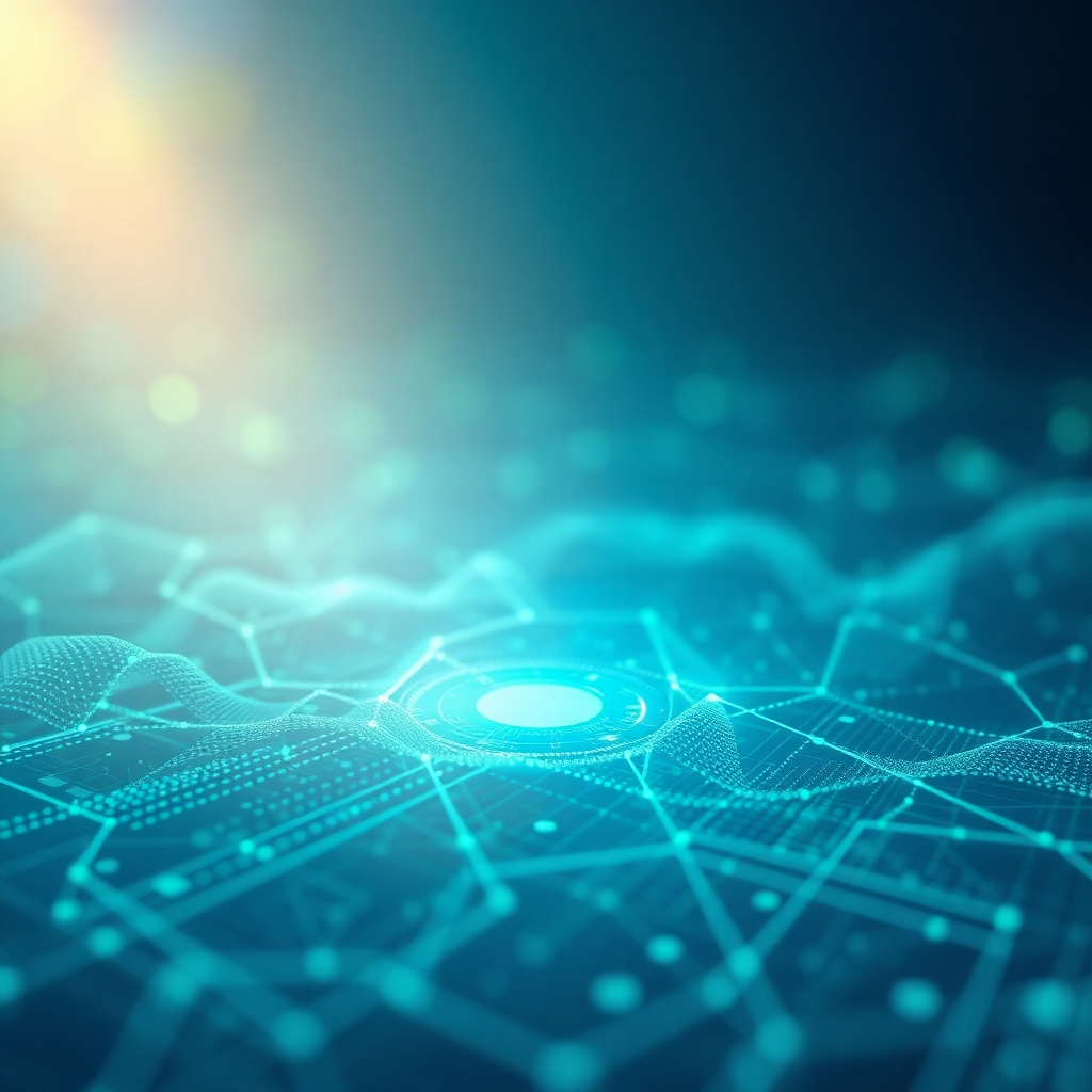 Produce a stylized image depicting the use of AI to support poverty reduction efforts. The image should focus on data visualization and algorithmic processes, depicting how AI helps identify and address poverty-related issues.  The lighting should be soft and diffused, representing the precision and focus of AI algorithms. The color palette should primarily consist of blues and greens, conveying a sense of calm, efficiency, and growth.  The camera angle should be from an elevated perspective, conveying a broader understanding of the issue.  The textures should be minimalistic, reflecting the digital nature of AI, with sharp lines and clean edges. The style should be modern and informative, emphasizing the importance of data-driven decision-making in poverty reduction. The image should be in high-quality, 4K resolution.