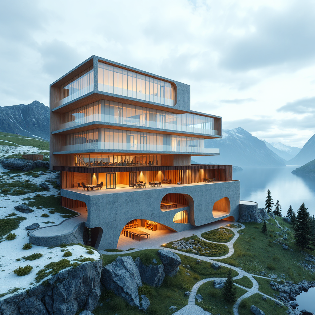 Kvænnes Peace Center concept rendering