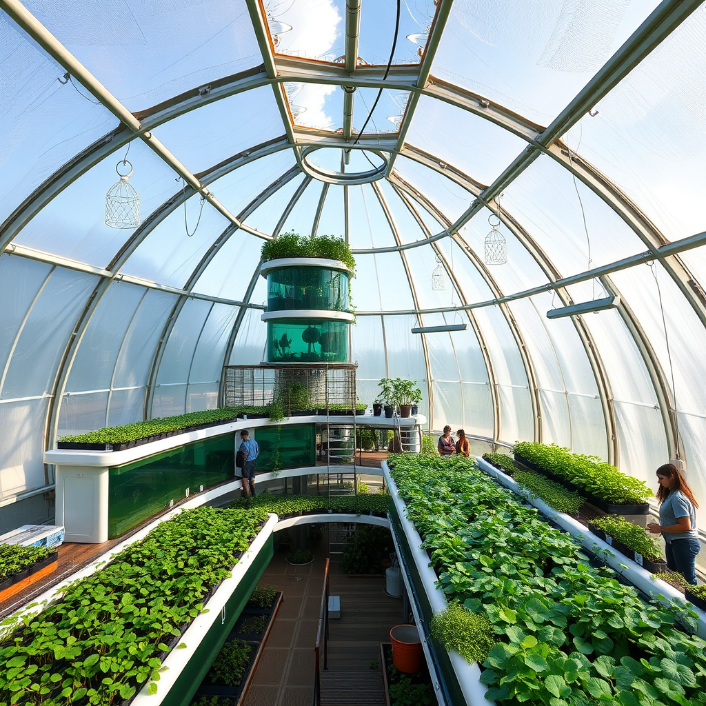 Aquaponics food dome concept