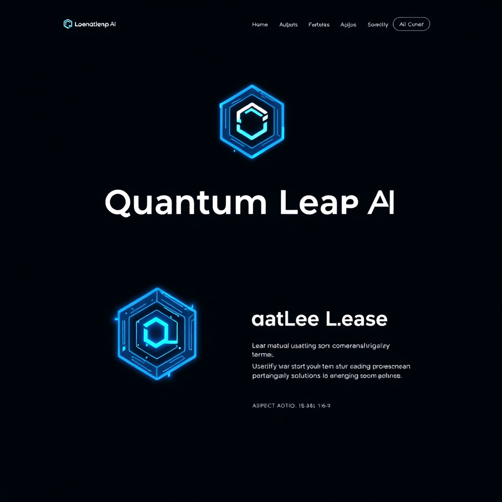 Logo and landing page for Quantum Leap AI
