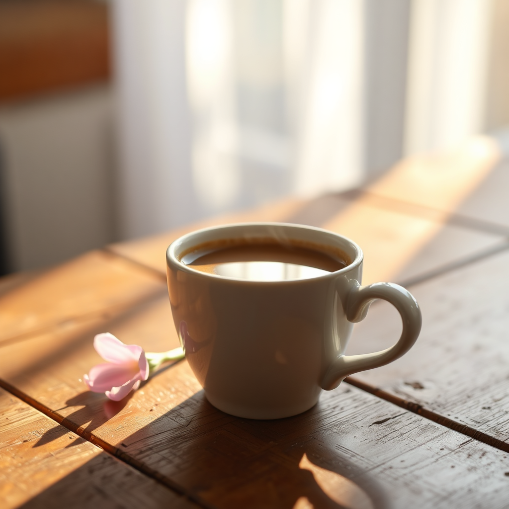 Coffee and flower aesthetic