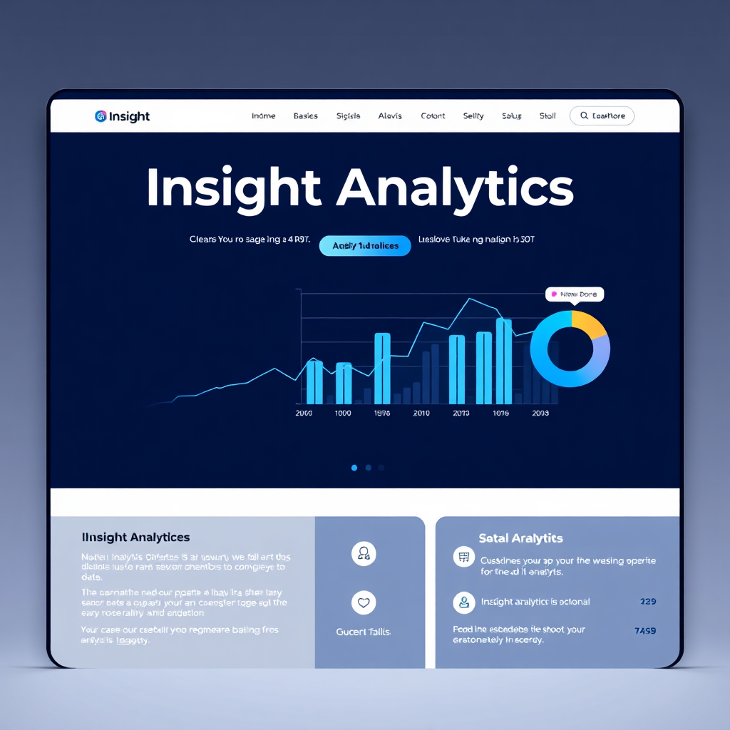 Website mockup for Insight Analytics SaaS platform