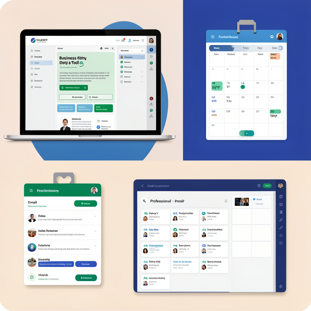 Digital tools for website building and business management.