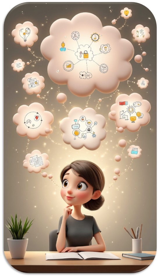 Visualize a human brain with interconnected nodes lighting up in sequence, representing the flow of information. Use a color palette of cool blues and greens. The background should be an abstract representation of the universe, suggesting infinite possibilities. Emphasize the interconnectedness of the nodes and the sense of intellectual exploration. Style: A clean, modern design with a futuristic feel.