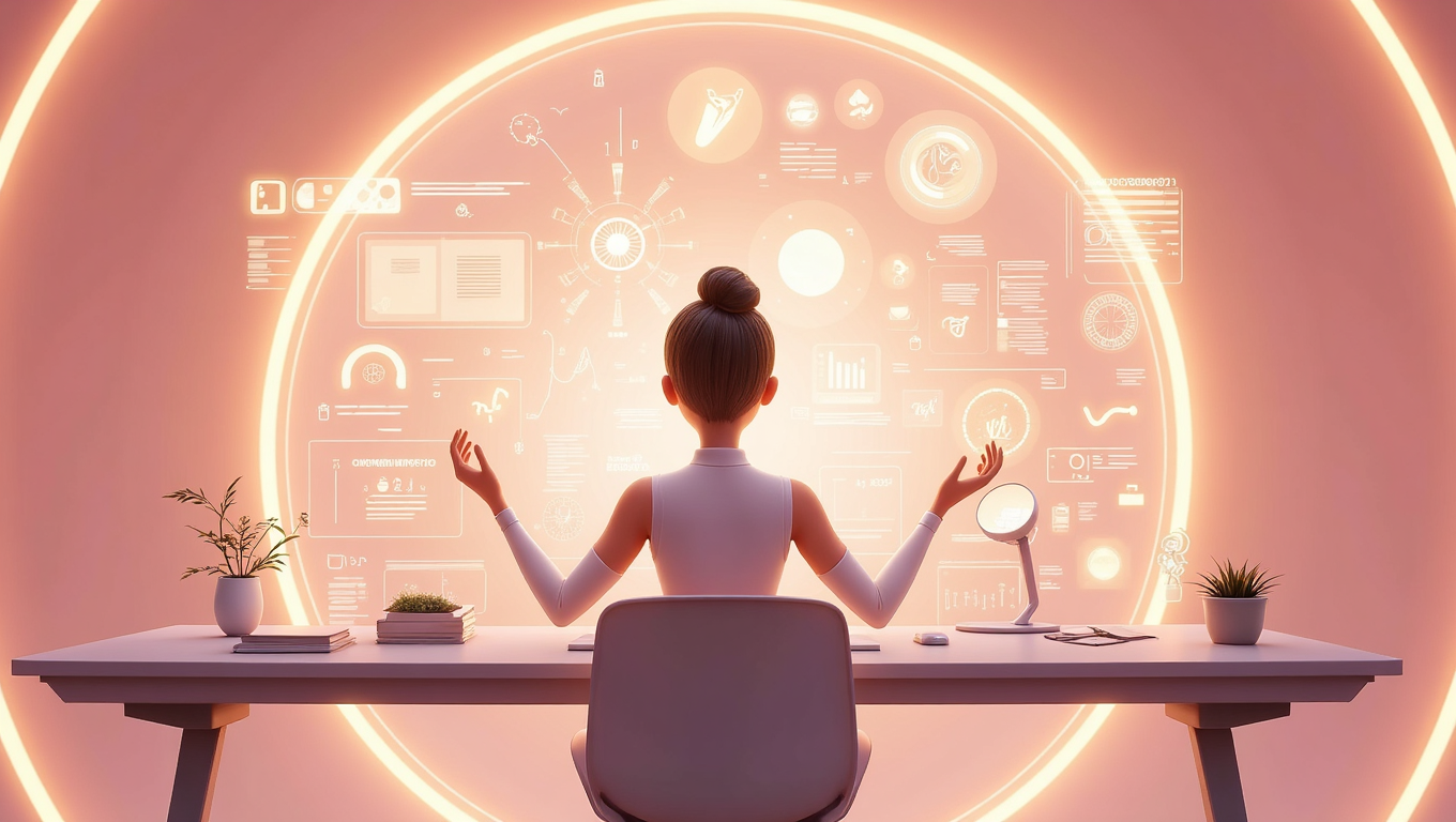 A person standing on a mountaintop, overlooking a vast and beautiful landscape. They are holding a glowing orb of light, representing creative potential. Use a vibrant and inspiring color palette. Emphasize the sense of freedom and empowerment. Style: A surreal landscape with a touch of fantasy.