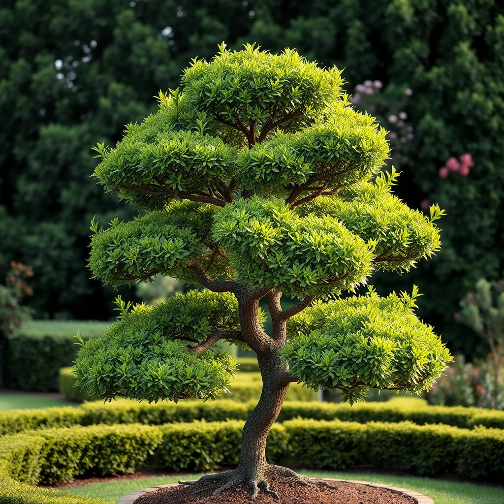 Beautifully shaped tree by professional trimming