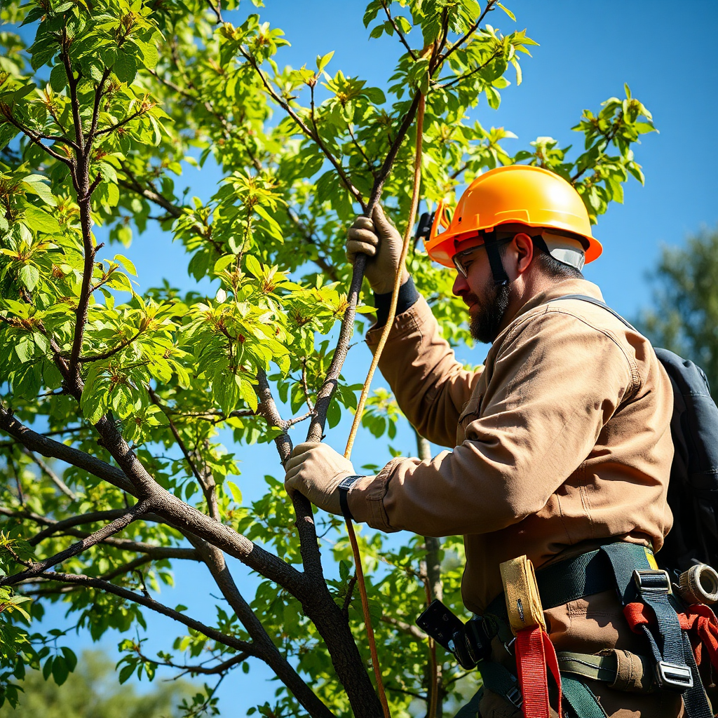 Professional tree trimming on a healthy tree