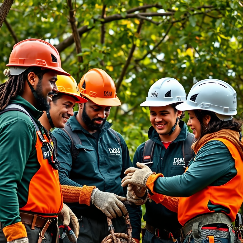 D&M Tree Service team working together