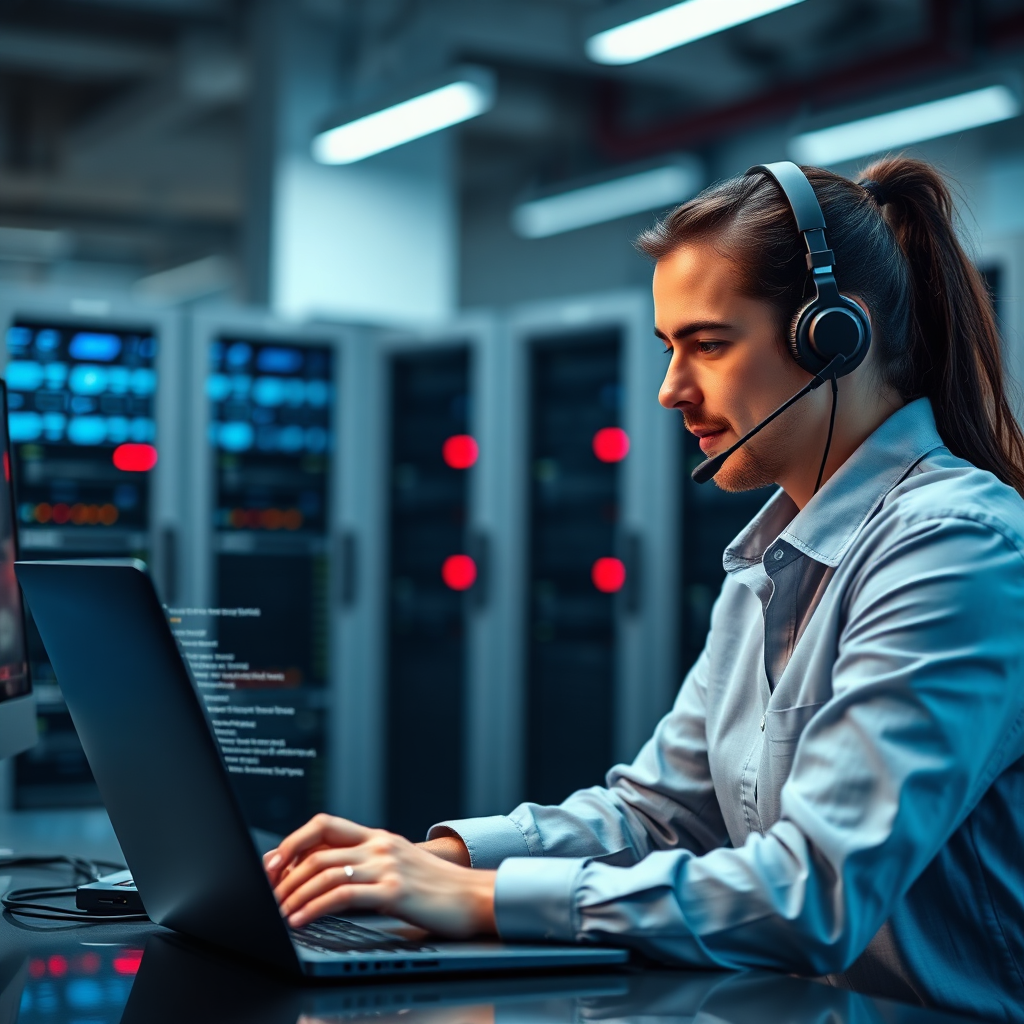 IT support engineer solving network issues