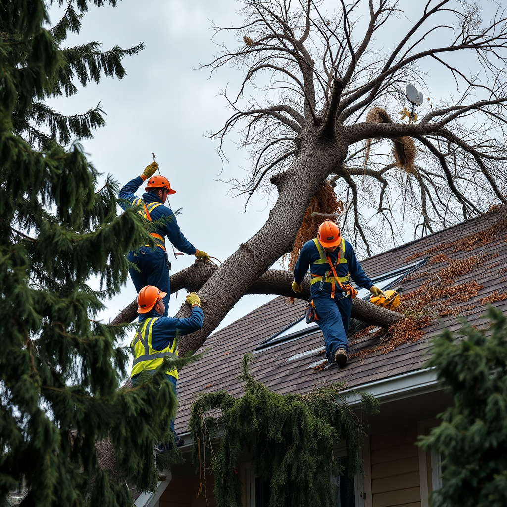 Emergency tree removal after storm