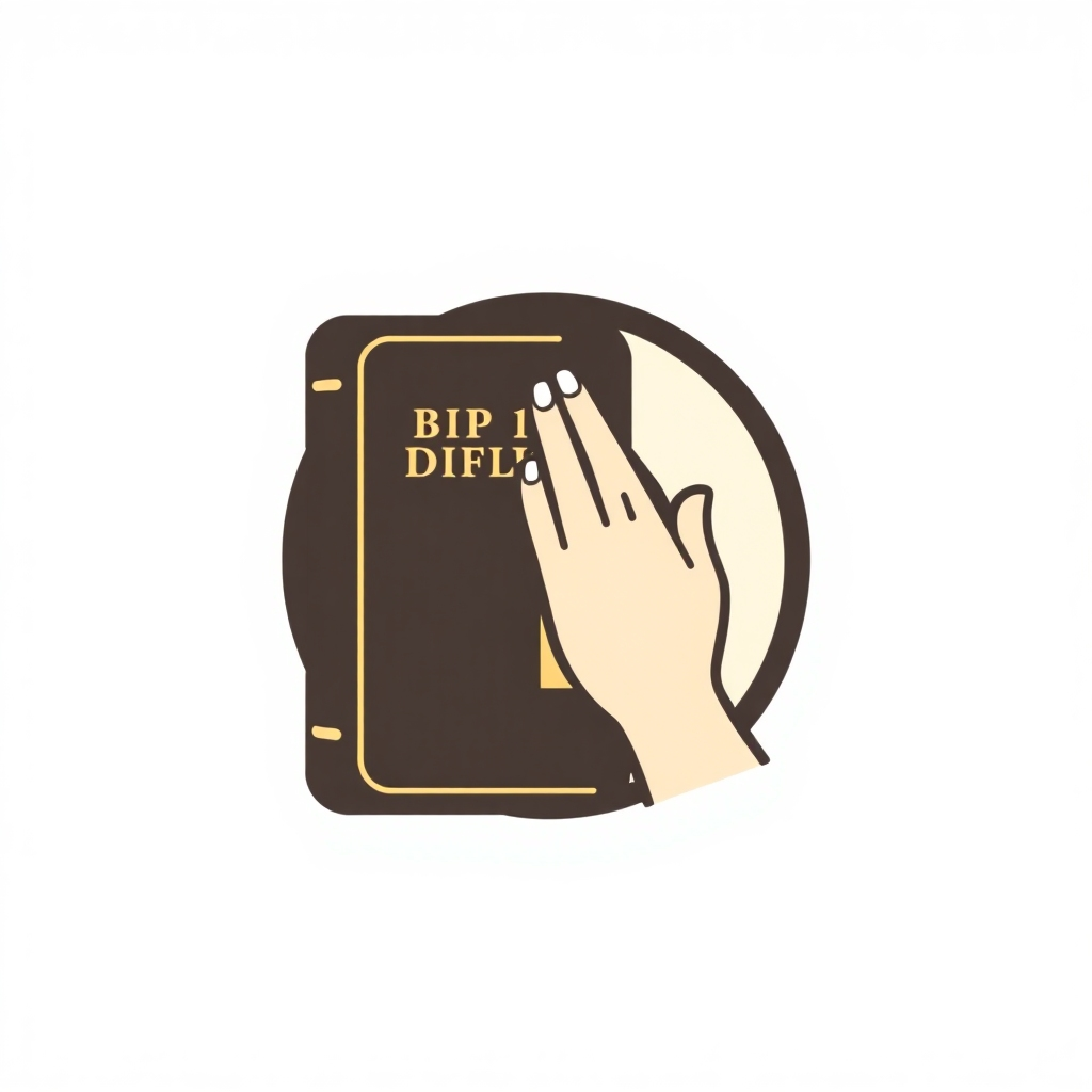 An image combining elements representing core Christian beliefs: a Bible, a cross, or hands clasped in prayer.  The style should be tasteful and avoid being overly religious, emphasizing the peaceful and welcoming nature of the church.