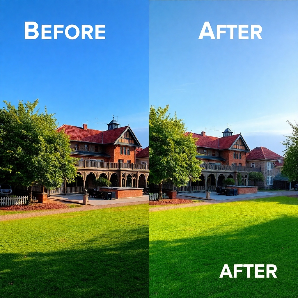 Photorealistic image: A high-quality before-and-after comparison of our HDR images.