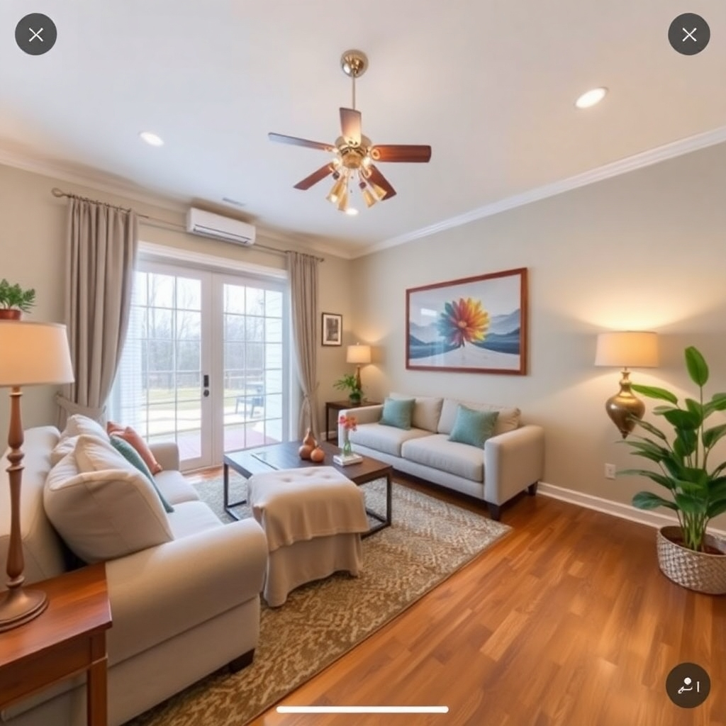 Photorealistic image: A screenshot showcasing a high-quality Matterport virtual tour with interactive elements.
