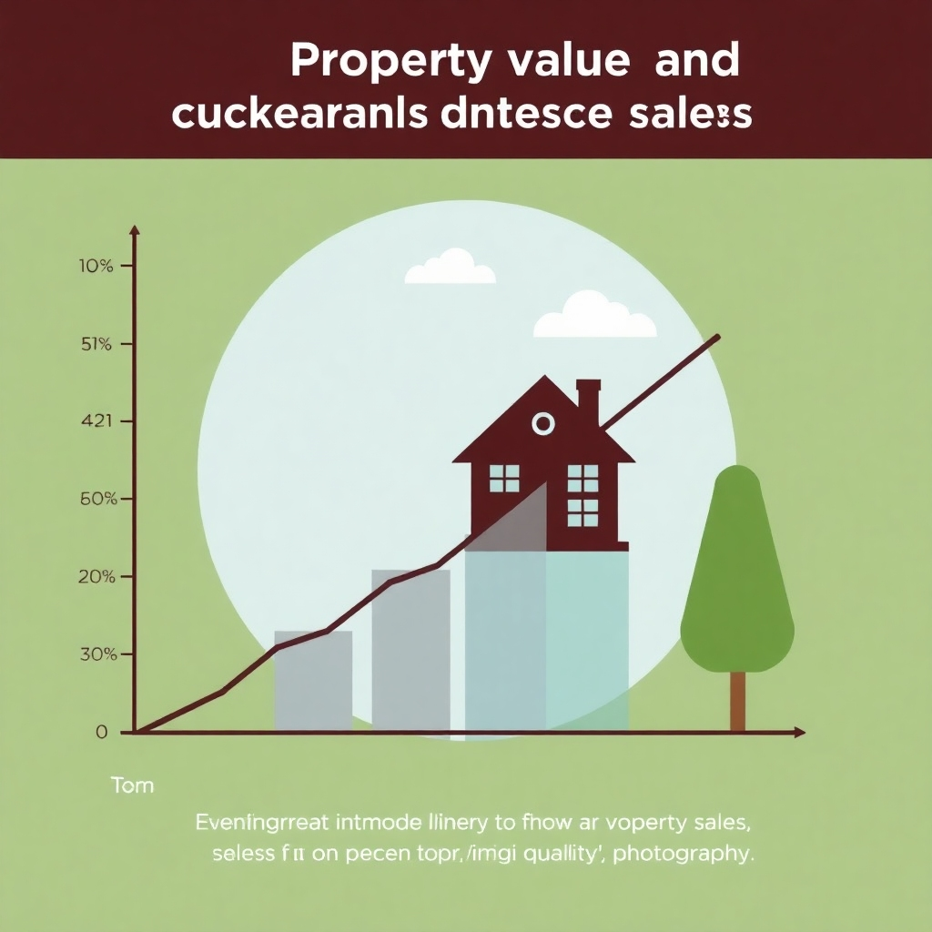 Stylized image: A chart or graph visualizing the increased property value and quicker sales due to high-quality photography.