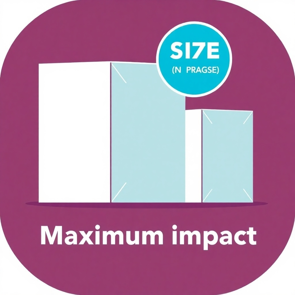 Stylized image: A graphic emphasizing the size and quality of the package in order to make a maximum impact.