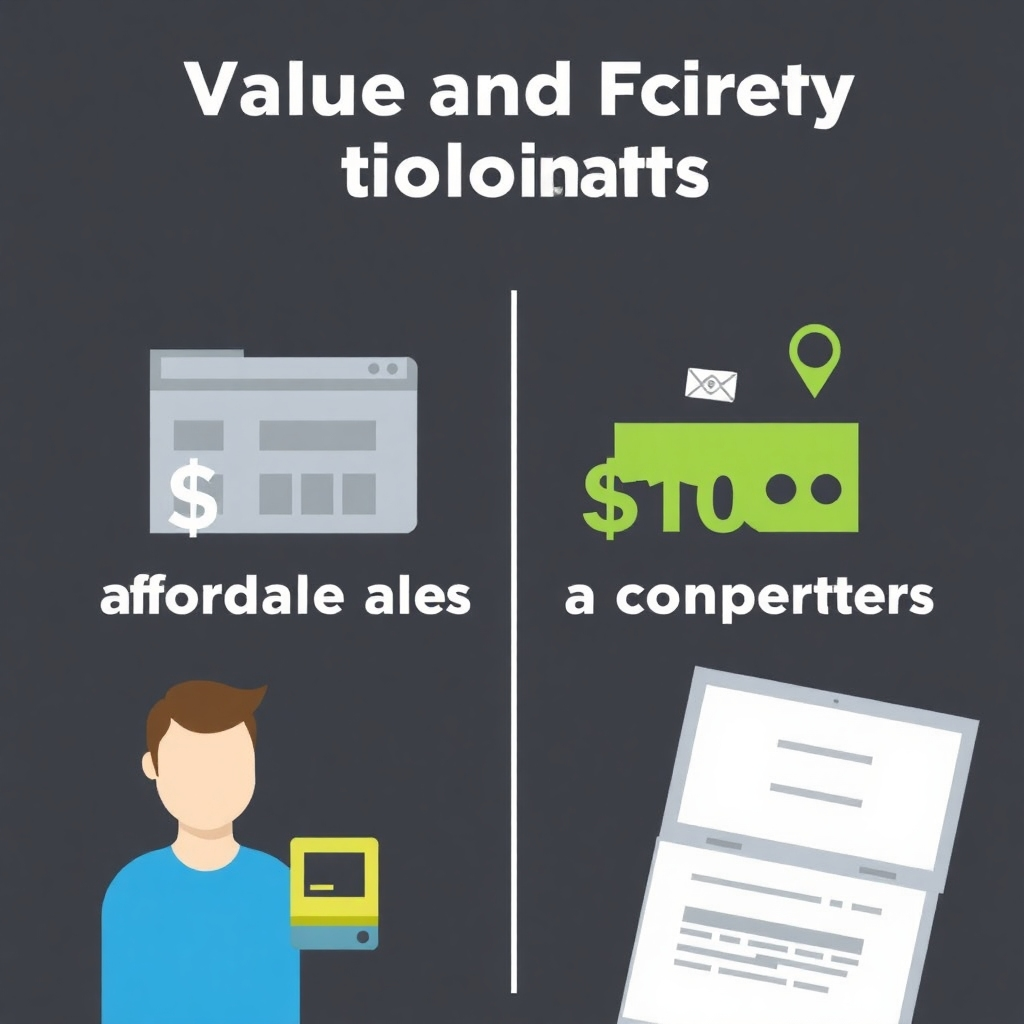 Stylized image: A graphic highlighting value and affordability compared to competitors.