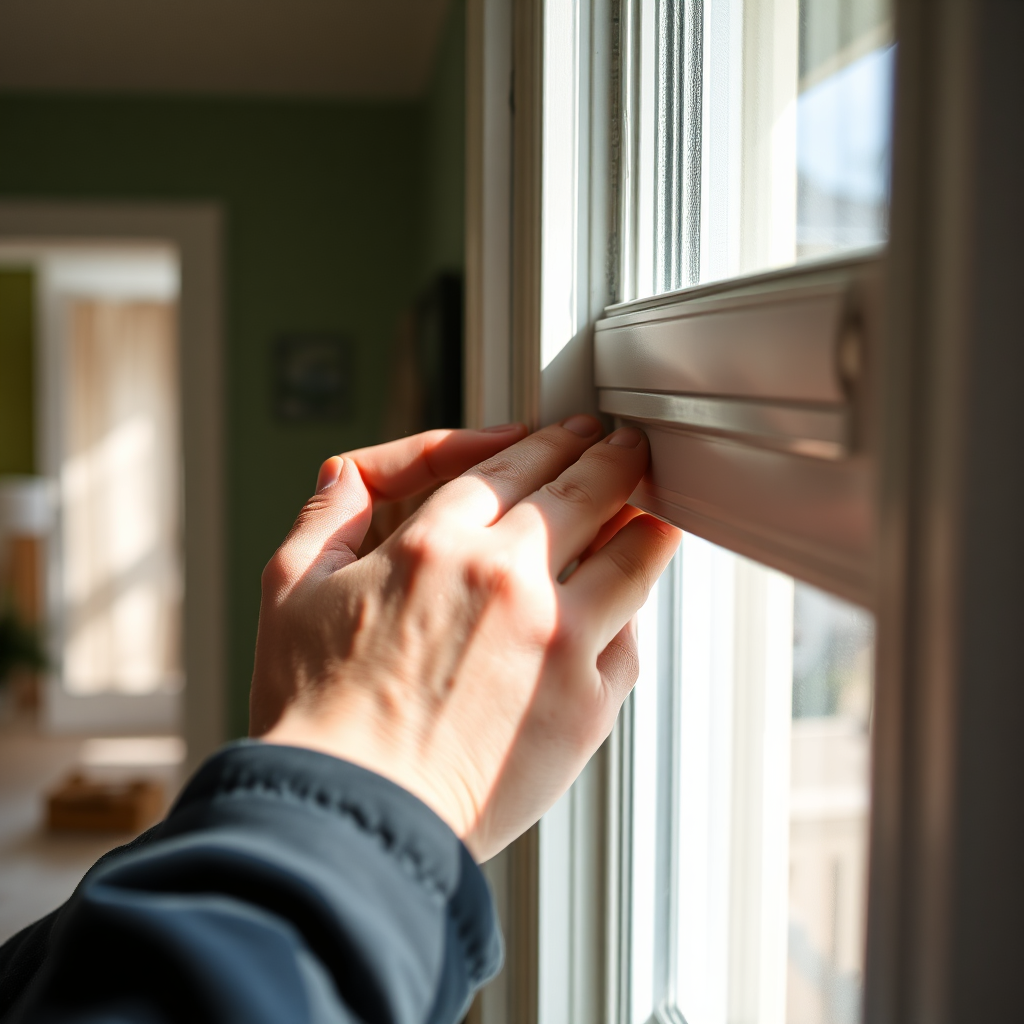 Applying weather stripping to a window
