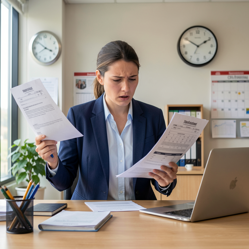 Person looking overwhelmed with too many tasks