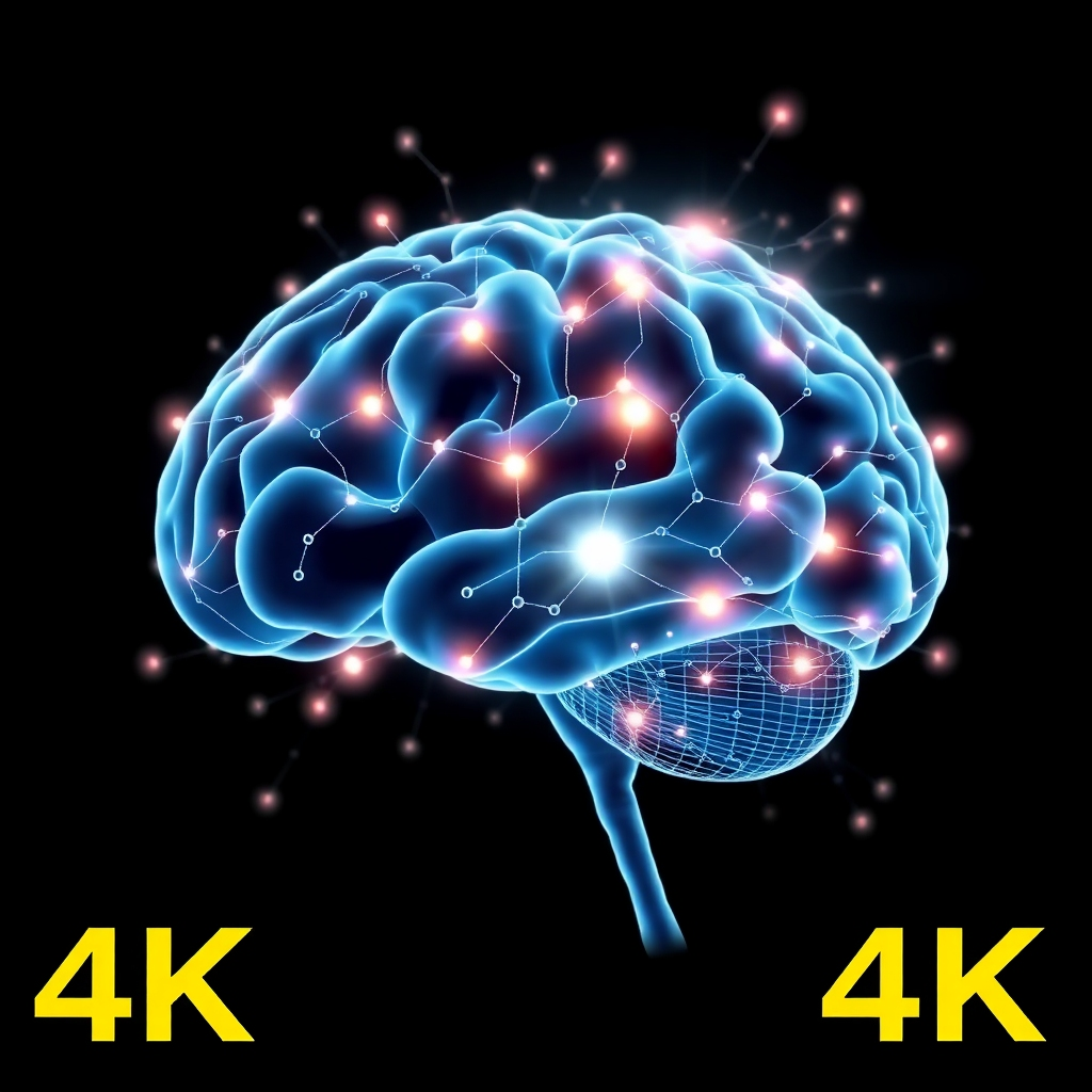 A stylized image showing interconnected neural pathways within a brain, with bright, energetic connections emphasizing improved memory capacity. 4k resolution, high-quality.