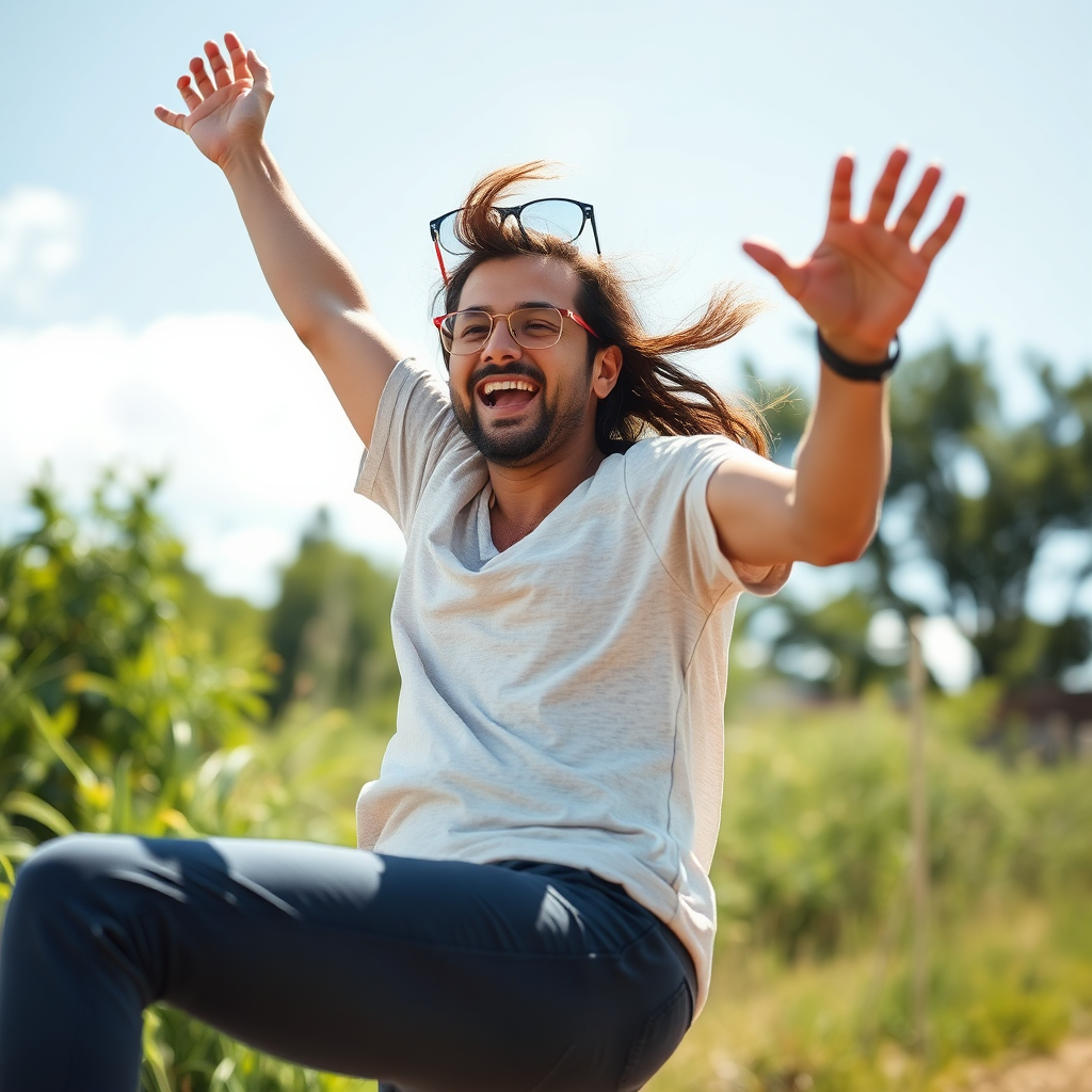An image depicting a healthy and vibrant individual enjoying an active and fulfilling life. The scene should convey a sense of energy, vitality, and overall well-being. Utilize natural lighting and a dynamic composition to capture the feeling of thriving and living life to the fullest.