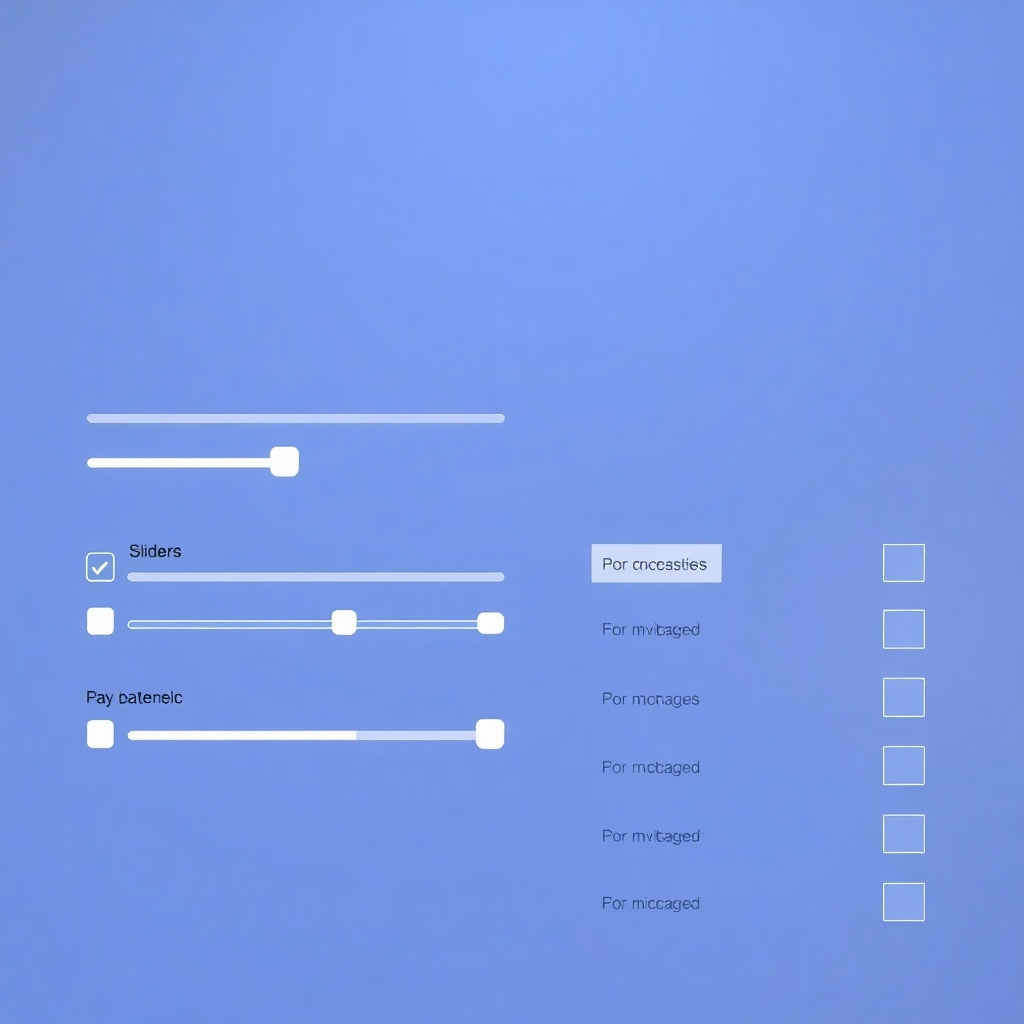 Stylized image, 4K resolution: A clean, modern interface featuring interactive sliders and checkboxes for advanced filtering, highlighting ease of navigation. The color palette is calming and professional, building confidence and trust. Style references: Modern web design. The lighting should emphasize ease of use and functionality.