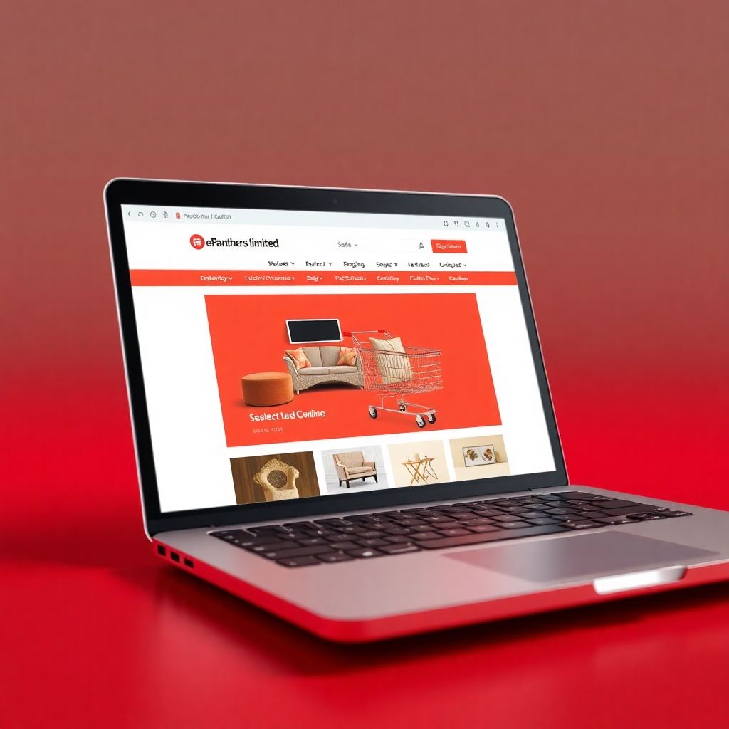 Laptop showing online store