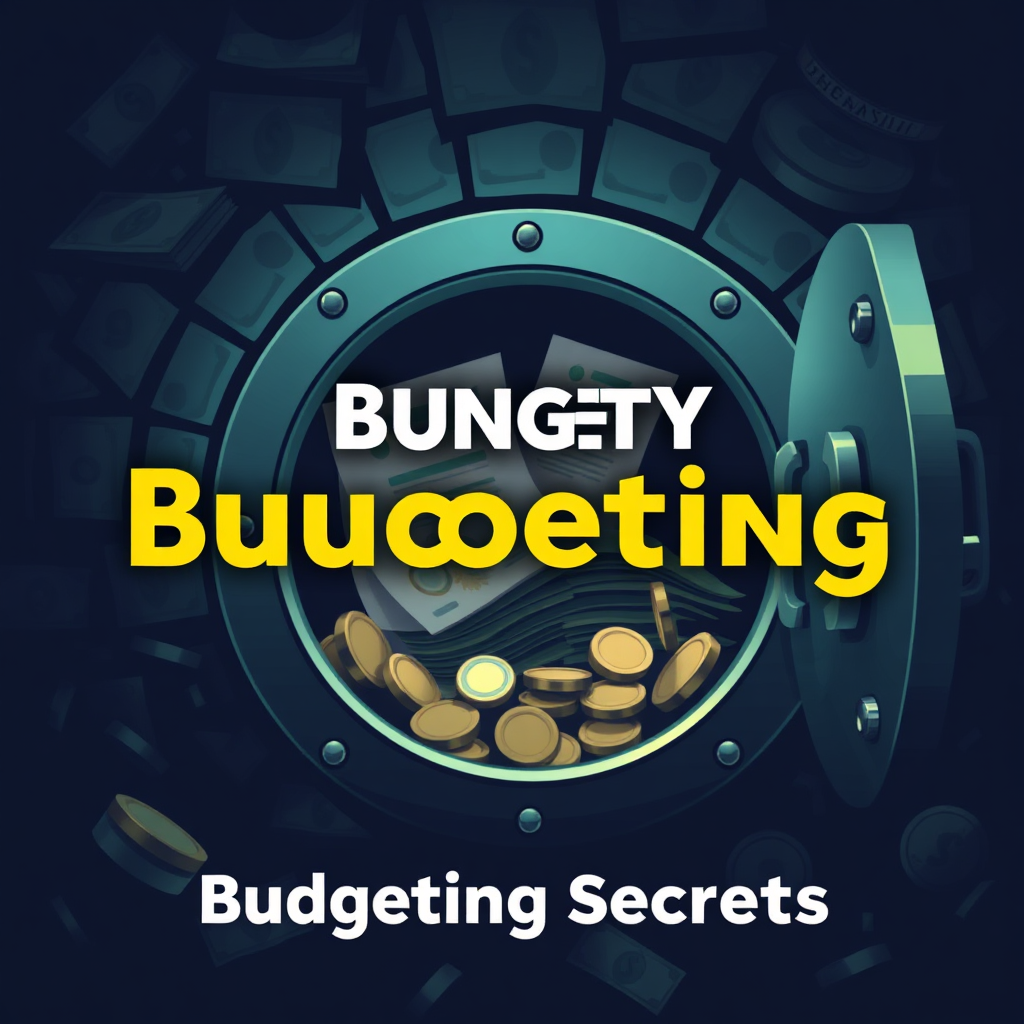 A stylized image of a vault opening, revealing financial knowledge and wealth. The image should be mysterious and intriguing, emphasizing the value of the budgeting secrets being revealed.
