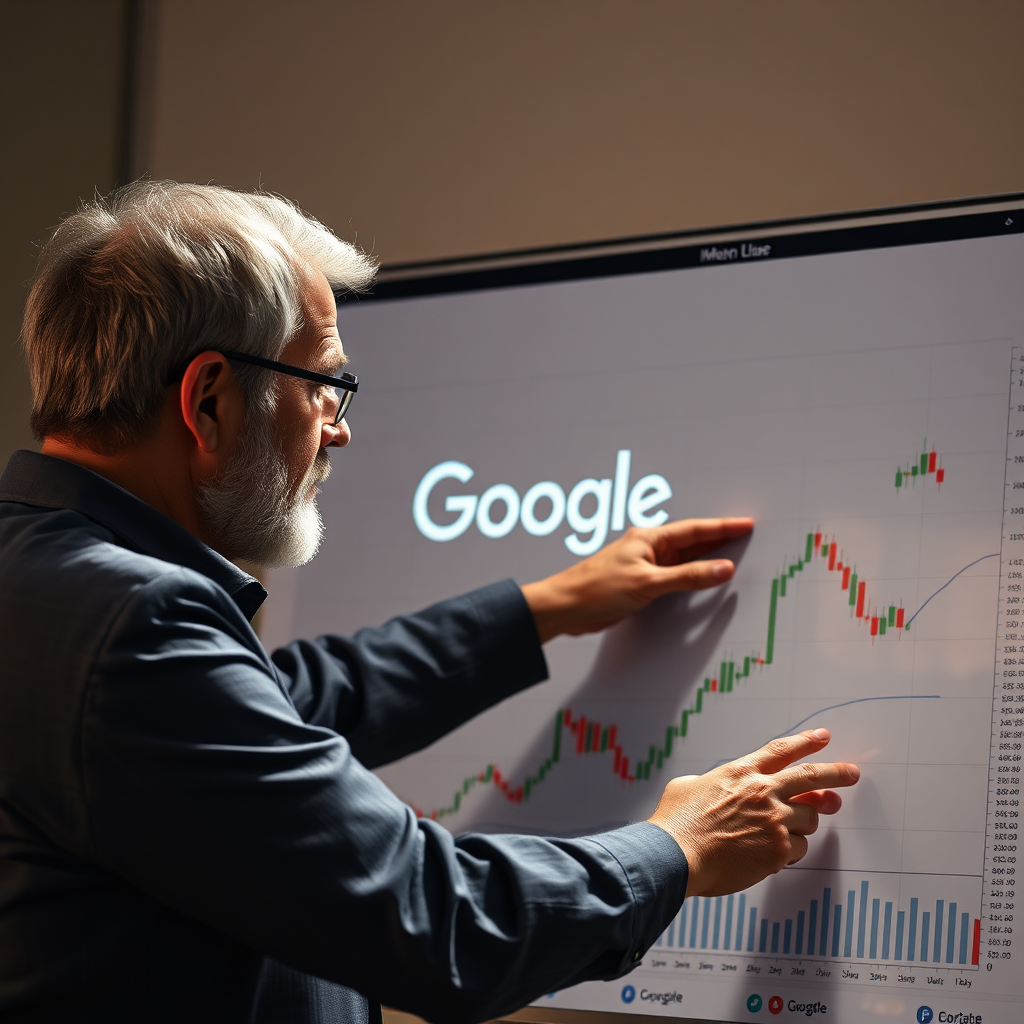 Create a photorealistic image of a group of people sitting around a table, working on laptops and collaborating on a project related to Google. The lighting should be bright and collaborative, emphasizing the supportive environment of the coaching program.