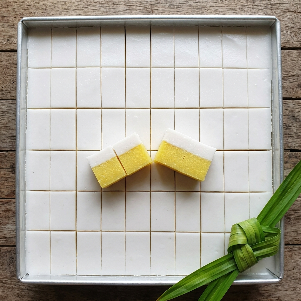 Talam Sugi semolina layered kueh