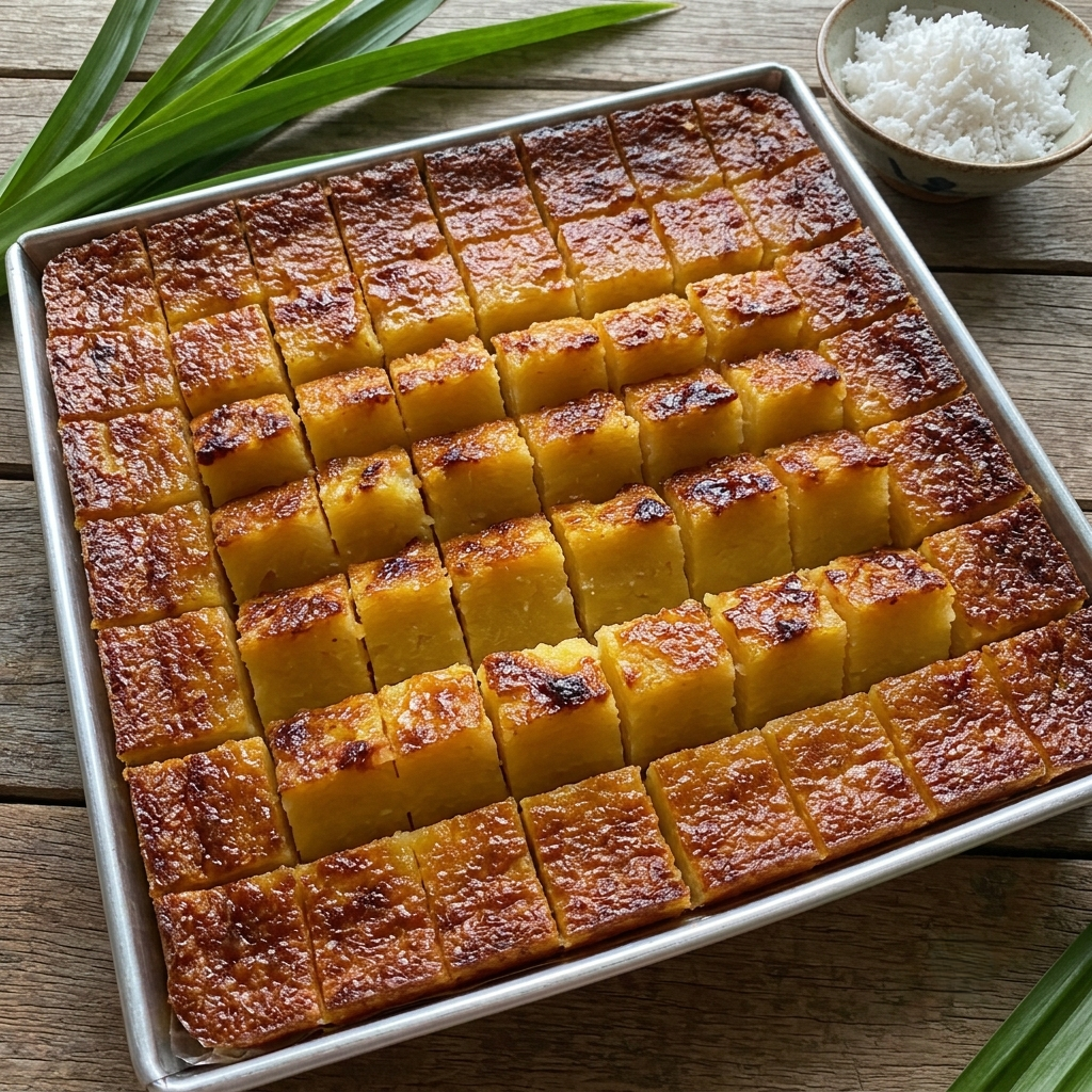 Bingka Ubi baked cassava cake