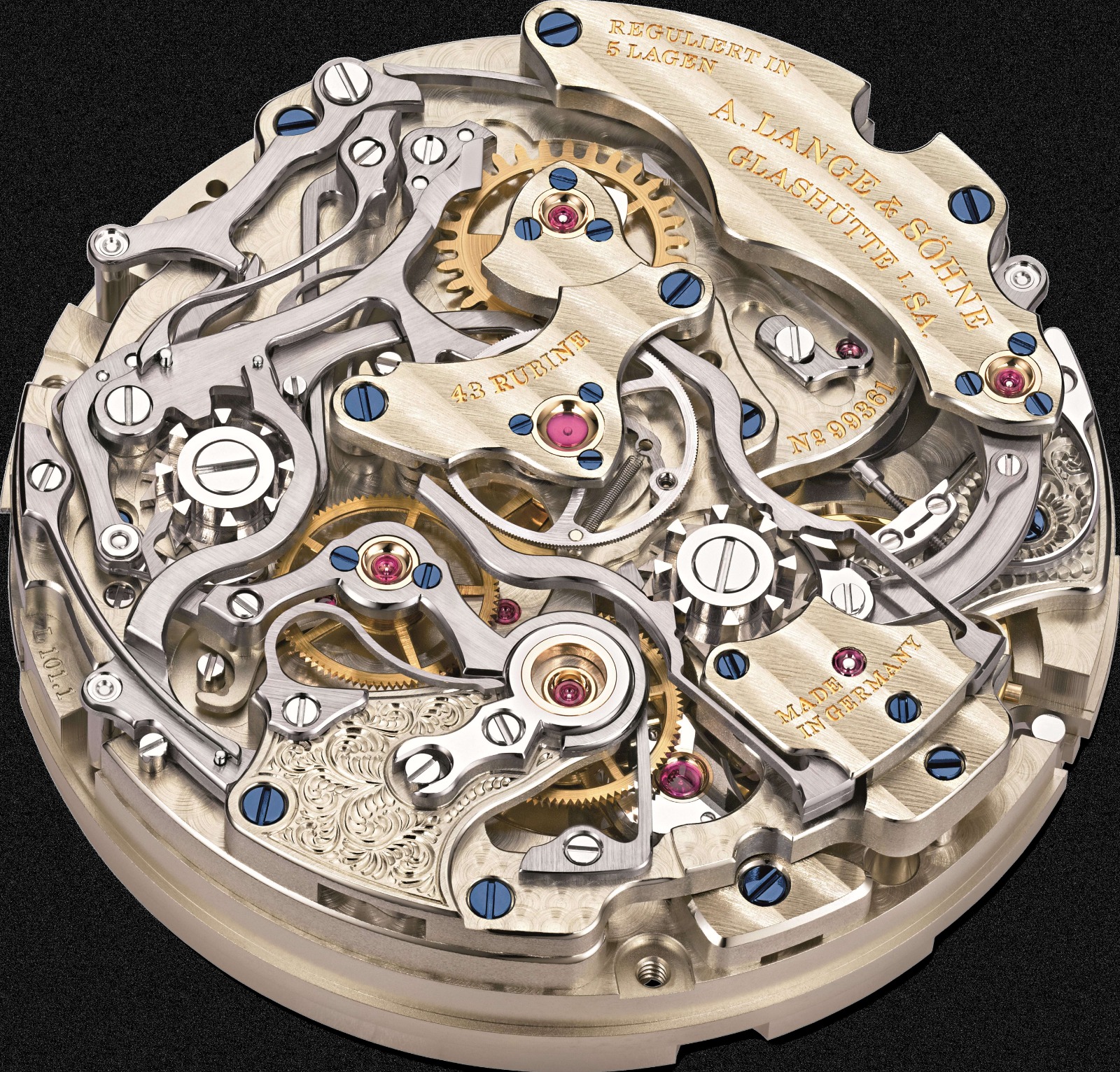 Luxury watch movement close-up